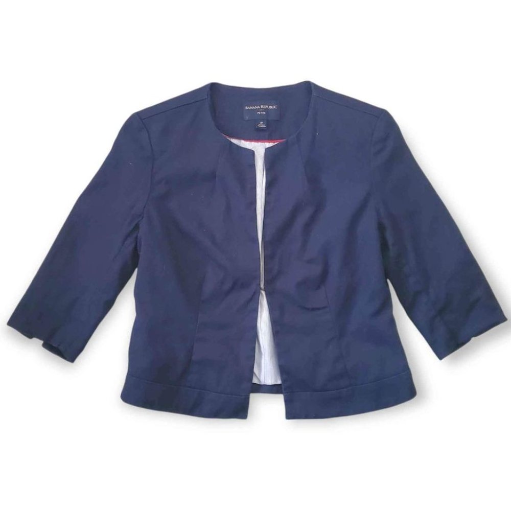 Banana Republic Womens Navy Blue Bolero Jacket Size Petite 0